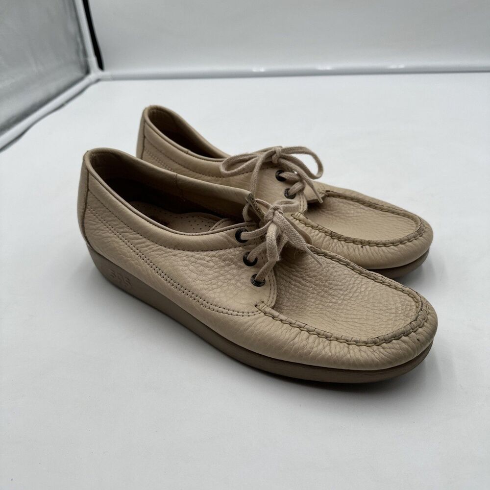 SAS Genuine HandSewn Soft Step Heel Men's Made In USA Lace UP Mocha Sz 10 1/2 M